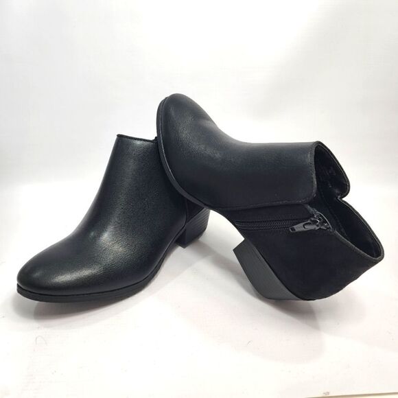 Style & Co Wiley Black Faux Leather Womens Booties 7W - Picture 1 of 10